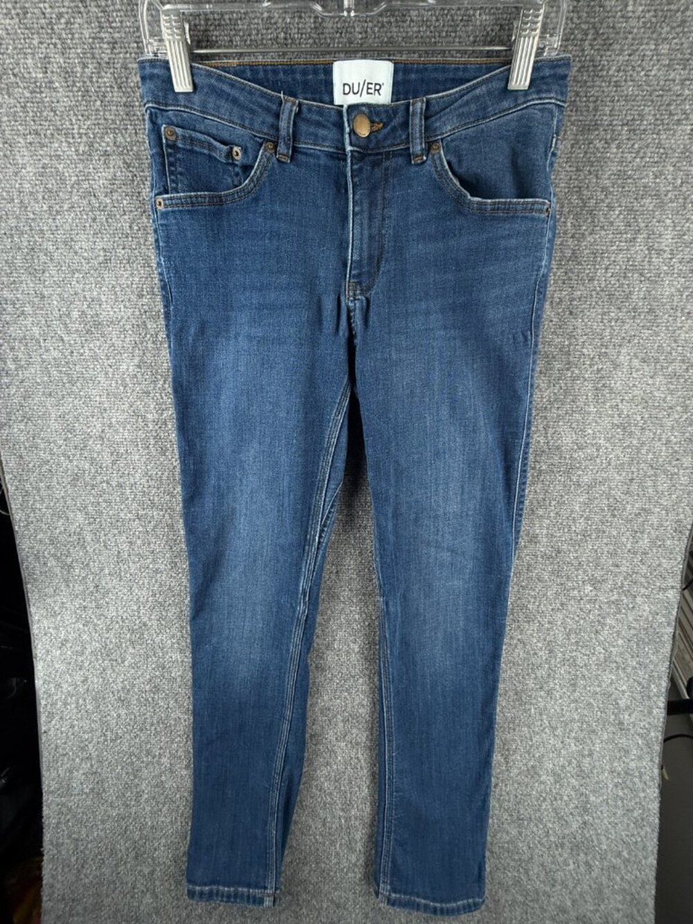DU/ER DUER Women Denim Jeans Dark Wash 28x30 Stretch WFLS4515 Slim Straight